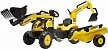 Детский трактор на педалях с прицепом, передним и задним ковшами Falk 2076N Komatsu